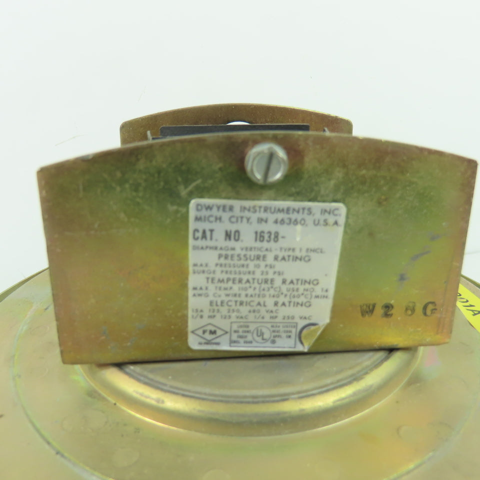 Dwyer 1638-1 Large Diaphragm Differential Pressure Switch 120/240/480V