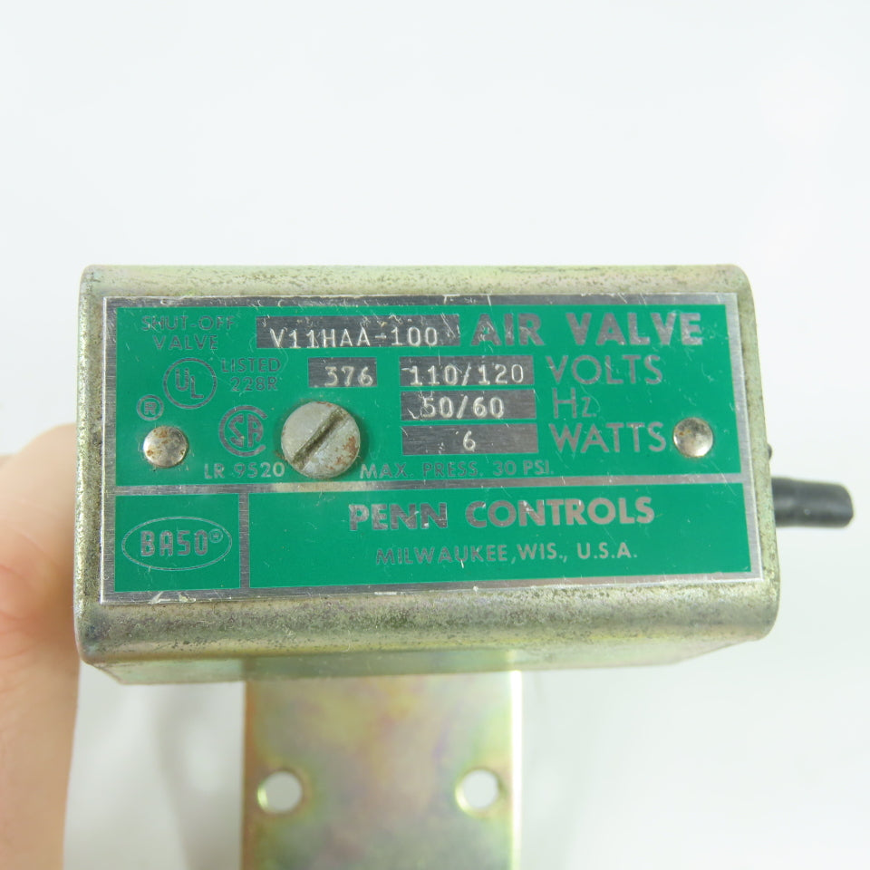 Penn Controls V11HAA-100 Air Shut-Off Valve 110/120V 30 PSI