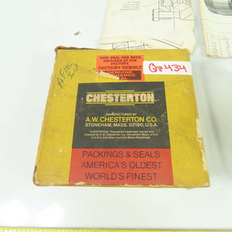 Chesterton 07434 Mechanical Seal Factory Rebuilt 316 Stainless Steel #10 RB S/A