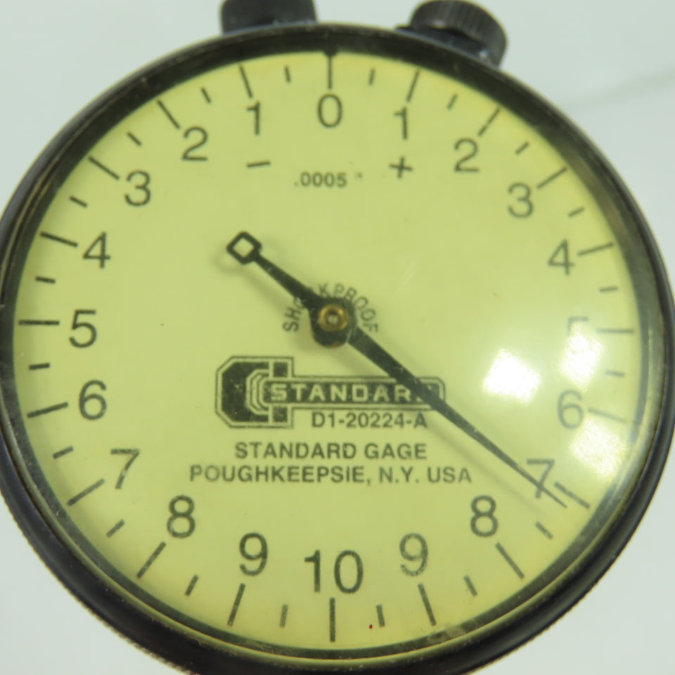 Standard Gage D1-20224-A Dial Indicator .0005" Shockproof Lug Back