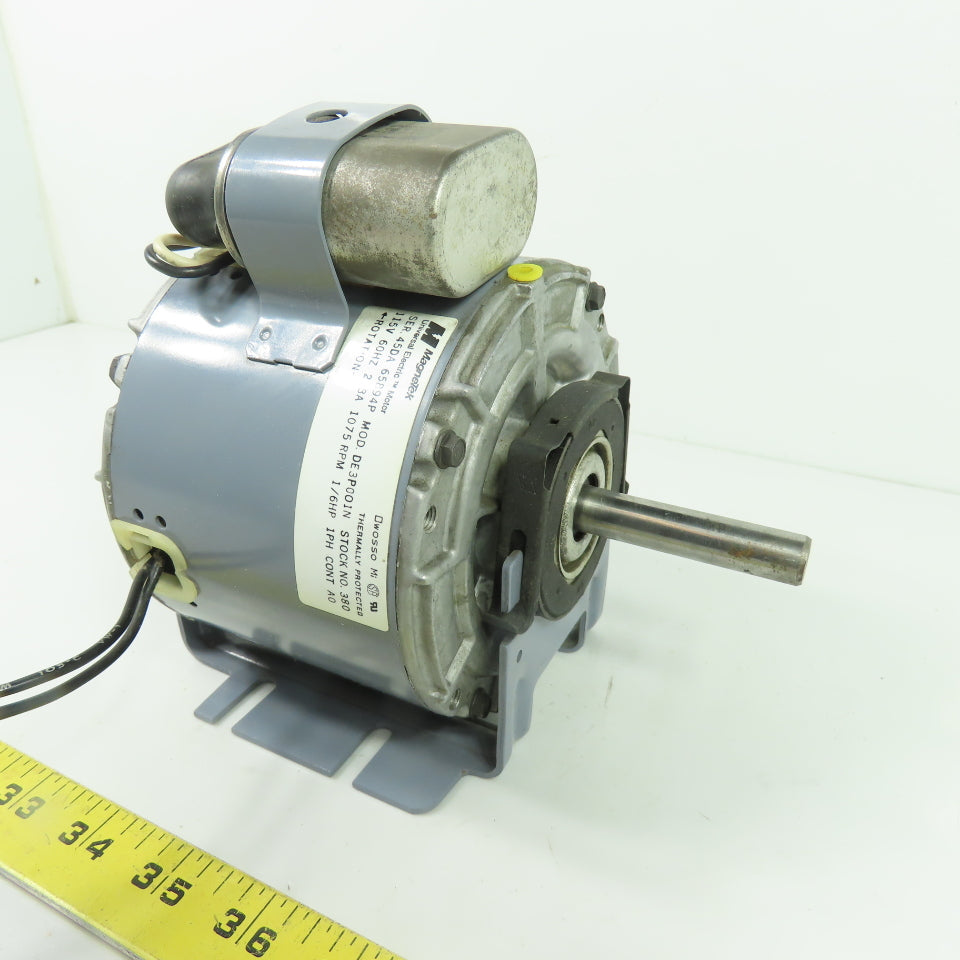 Magnetek DE3P001N 1/6HP Electric Motor 115V 1075RPM 1Ph