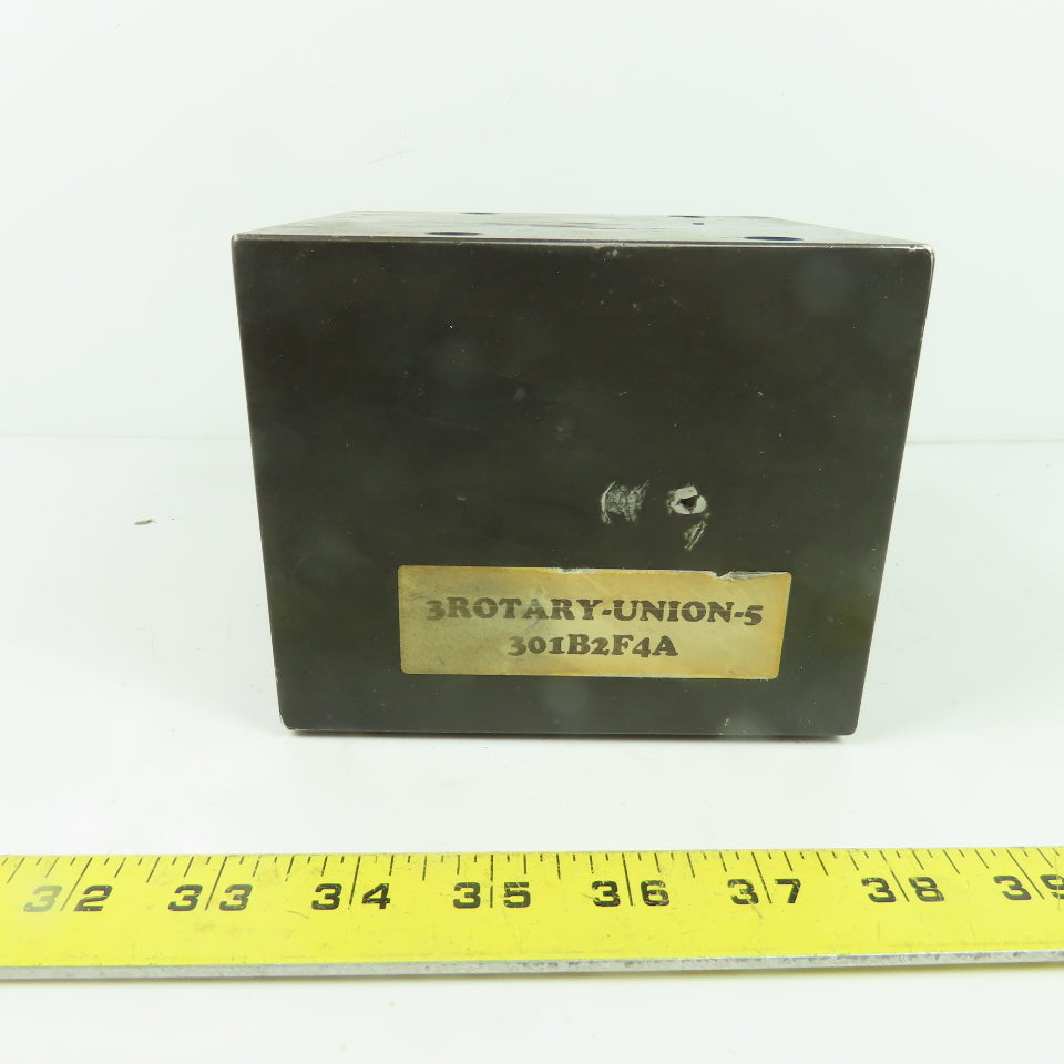 301B2F4A 6 Port Aluminum Hydraulic Rotary Union Manifold 5.5" x 5.25" x 4.5"
