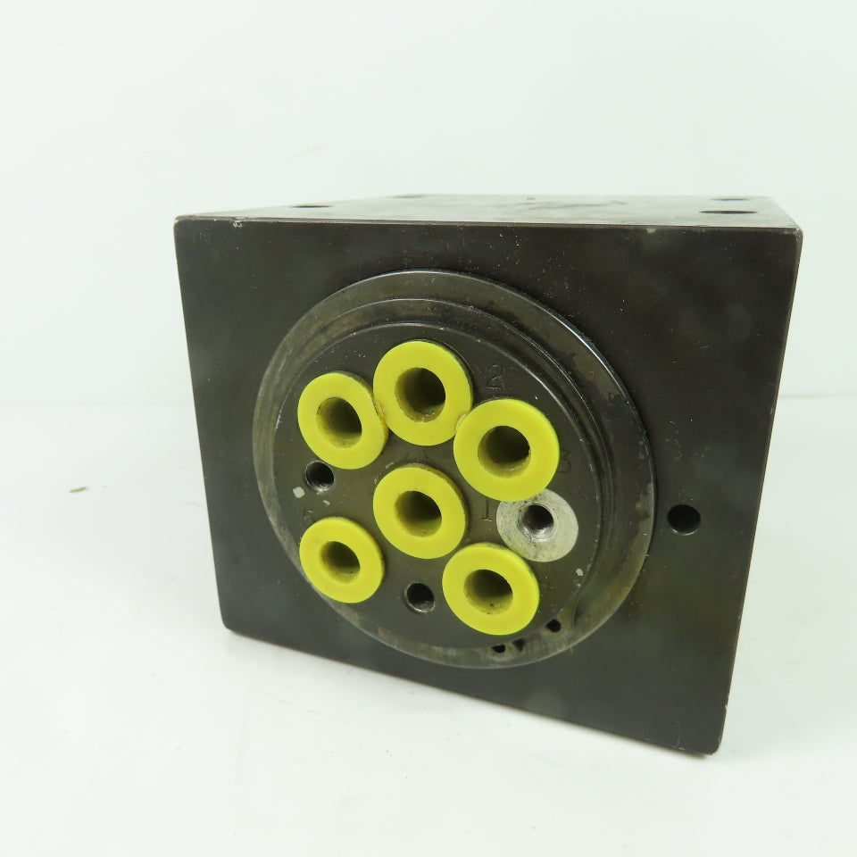 301B2F4A 6 Port Aluminum Hydraulic Rotary Union Manifold 5.5" x 5.25" x 4.5"