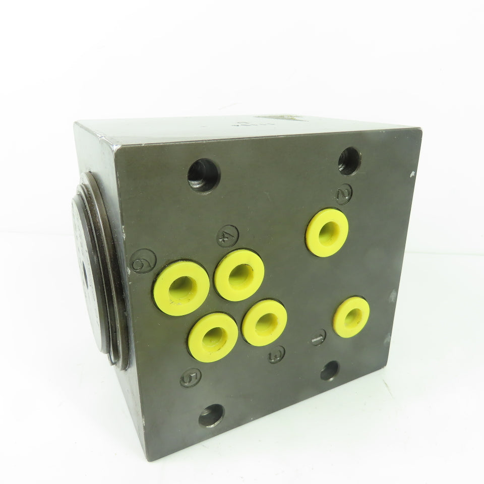 301B2F4A 6 Port Aluminum Hydraulic Rotary Union Manifold 5.5" x 5.25" x 4.5"