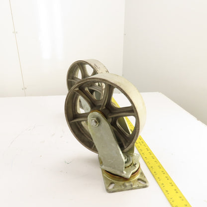 Albion AT 900001 Heavy Duty Cast iron Swivel Casters 10" x 3" Lot Of 2