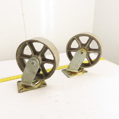 Albion AT 900001 Heavy Duty Cast iron Swivel Casters 10" x 3" Lot Of 2