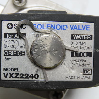 SMC VXZ2240 1/2" NPT Solenoid Valve 15mm Orifice 0.7MPa Stainless Steel