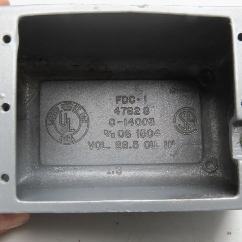 Killark FDC-1 Deep Rigid Conduit Electrolet Outlet Box 1/2" Threaded Hub