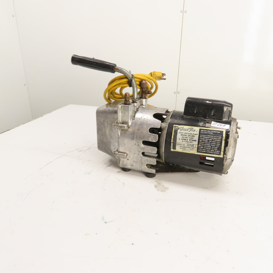 J/B Industries 10085 DV-85C Deep Vacuum Pump 3 CFM 2-Stage 1/3HP 115V
