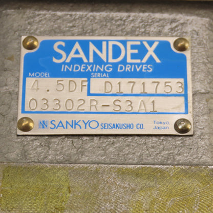 Sankyo 03302R-S3A1 4.5DF Sandex Indexing Drive Precision Indexer 14mm Shaft