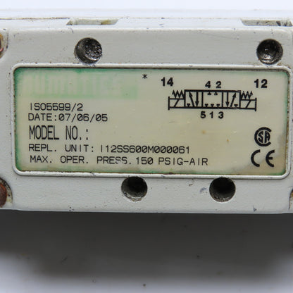 Numatics 112SS600M000061 Double Solenoid Air Valve 24VDC 150PSI