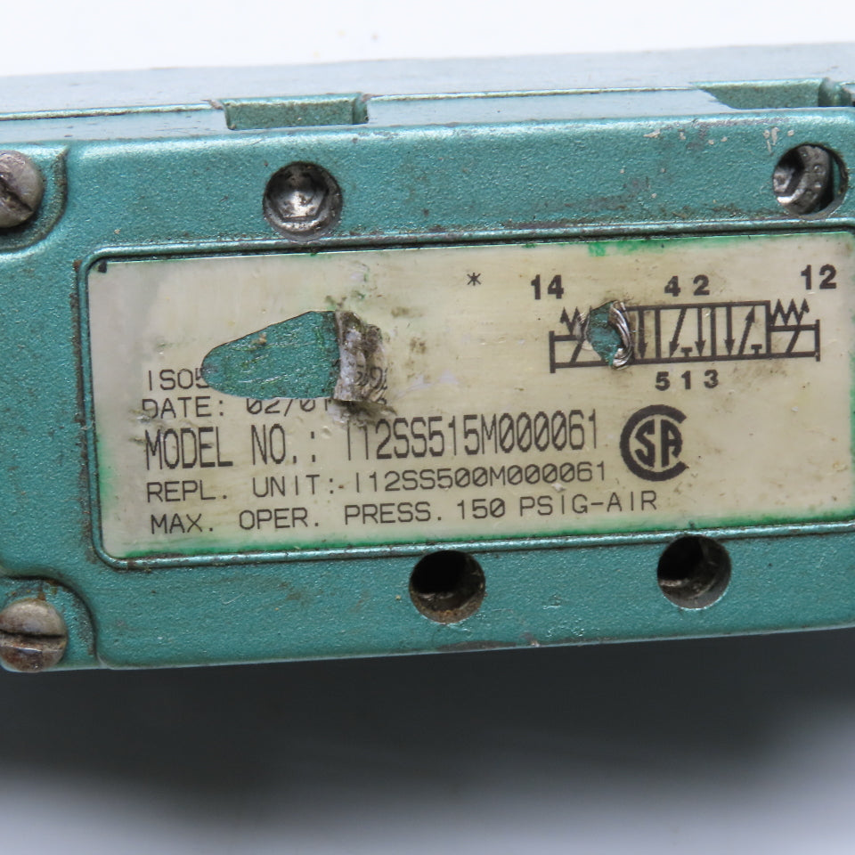 Numatics I12SS515M000061 Solenoid Air Valve 24VDC 150PSI