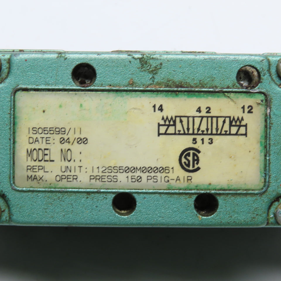 Numatics I12SS500M000061 Solenoid Valve 24VDC 6.0W 150 PSIG