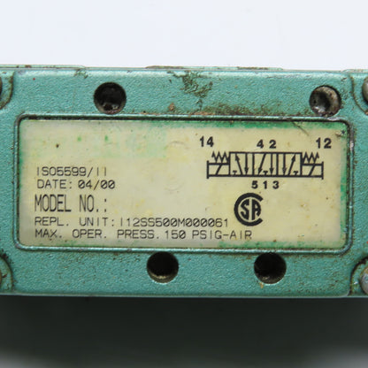 Numatics I12SS500M000061 Solenoid Valve 24VDC 6.0W 150 PSIG