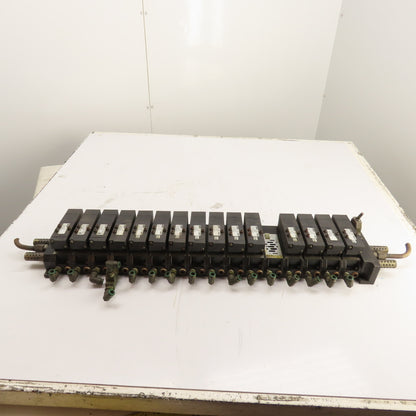 Parker F51VXBG023A 16 Station Pneumatic Solenoid Valve Manifold 120V (15 Valves)