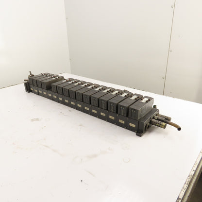 Parker F51VXBG023A 16 Station Pneumatic Solenoid Valve Manifold 120V (15 Valves)