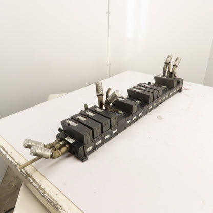 Parker F5165BGF23A Solenoid Valve Manifold Assembly 120V 145 PSI Max (9 Valves)