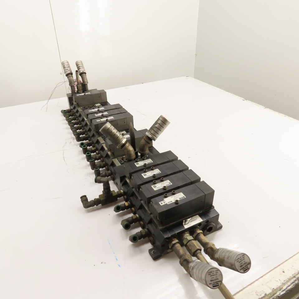 Parker F5165BGF23A Solenoid Valve Manifold Assembly 120V 145 PSI Max (9 Valves)