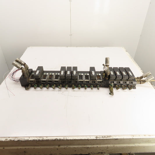 Parker F5165BGF23A Solenoid Valve Manifold Assembly 120V 145 PSI Max (9 Valves)