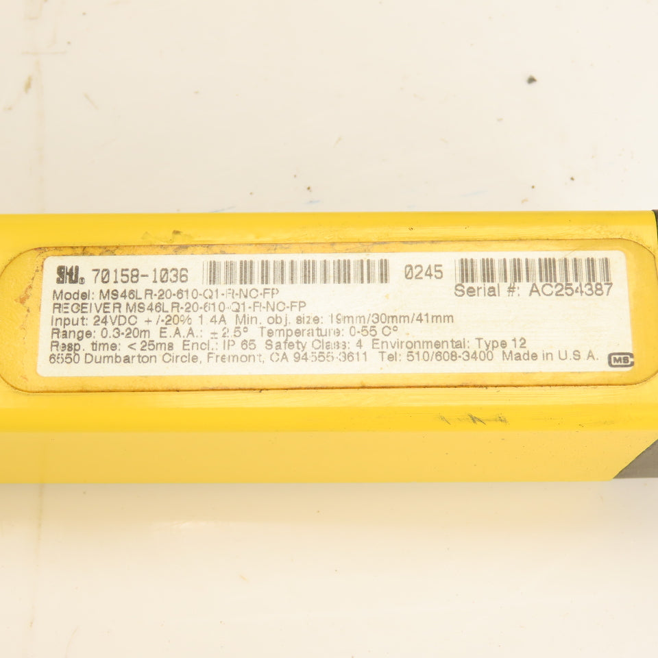 STI MS46-20-610 MiniSafe 4600 Series Safety Light Curtain Set 24VDC