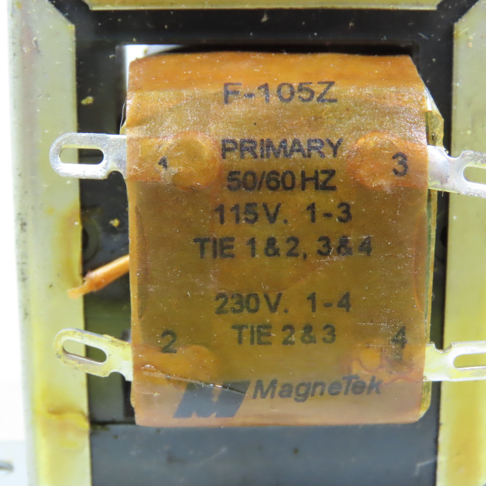 MagneTek F-105Z Power Transformer 115/230V Prim 6/12V Sec 12VA