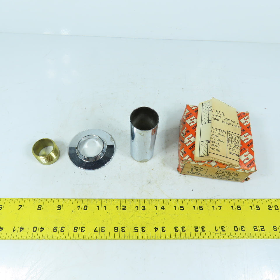 Sloan 3308794 H-533-AC Sweat Solder Adaptor Kit Cast Wall Flange for 1" Supply