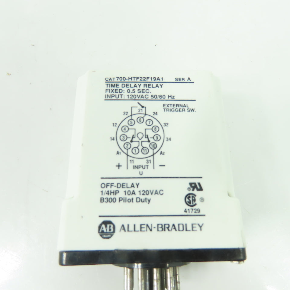 Allen-Bradley 700-HTF22F19A1 Off-Delay Time Delay Relay 120VAC