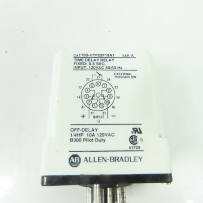 Allen-Bradley 700-HTF22F19A1 Off-Delay Time Delay Relay 120VAC