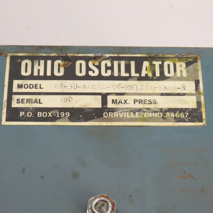 Ohio Oscillator H67-50-AECBX-ES-MS123X-SBHX-N Hydraulic Rotary Actuator 2000 PSI