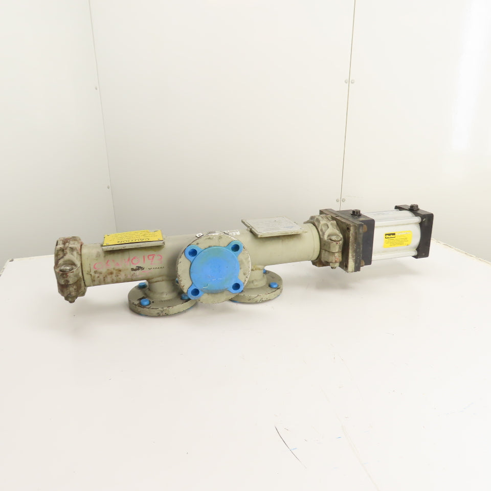 Hycoa C95-5574-1R4 2" x 2" x 2" 3-Way Diversion Valve Cylinder Actuated 90°