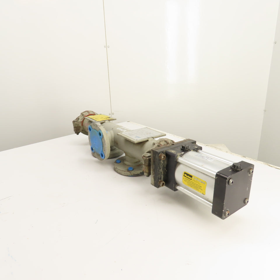 Hycoa C95-5574-1R4 2" x 2" x 2" 3-Way Diversion Valve Cylinder Actuated 90°