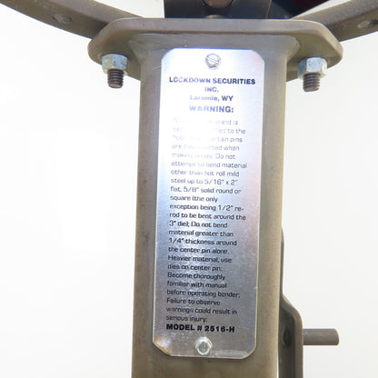 Lockdown Securities 2516-H Manual Metal Pipe Bender 5/16" x 2" flat, 5/8" Solid