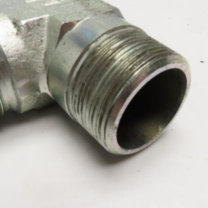 1-1/2" (-24) BSPP Cone Seat x 1-1/2" NPT Hydraulic Elbow 90°