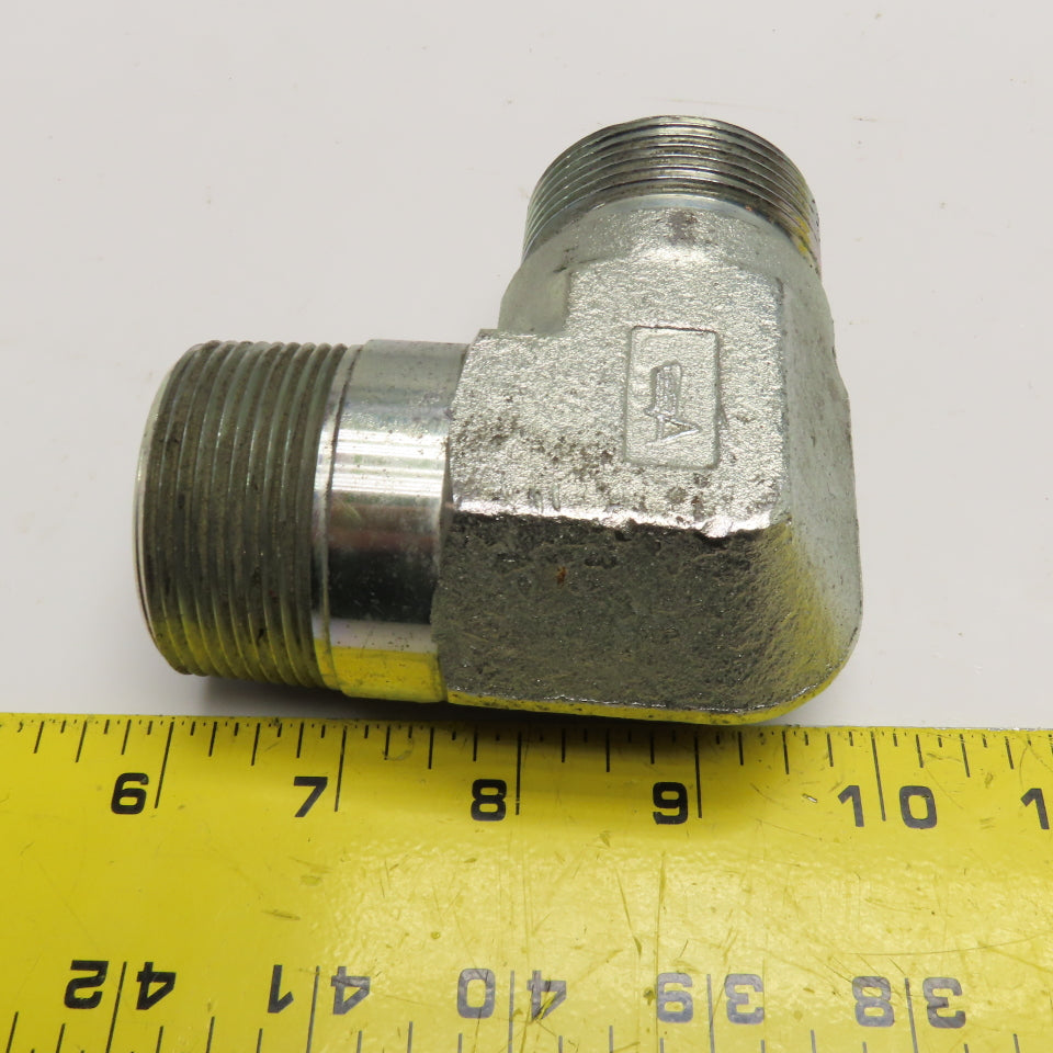 1-1/2" (-24) BSPP Cone Seat x 1-1/2" NPT Hydraulic Elbow 90°