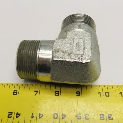 1-1/2" (-24) BSPP Cone Seat x 1-1/2" NPT Hydraulic Elbow 90°