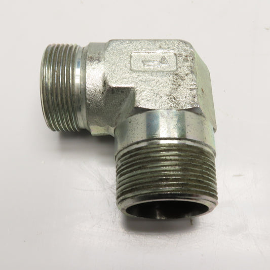 1-1/2" (-24) BSPP Cone Seat x 1-1/2" NPT Hydraulic Elbow 90°