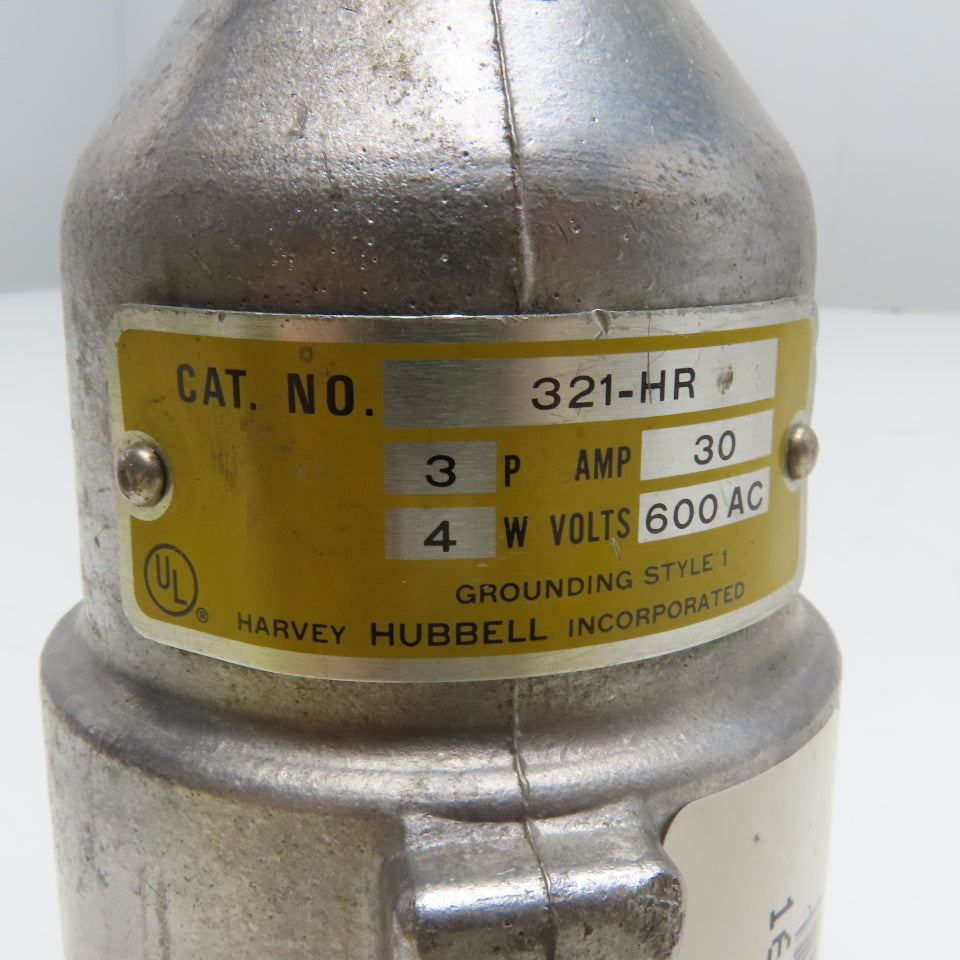 Harvey Hubbell 321-HR 30A 600VAC 3-Pole 4-Wire Grounded Female Connector