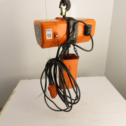 Hitachi 1S 1 Ton Electric Chain Hoist 230/460V 3Ph 10' Lift 18FPM