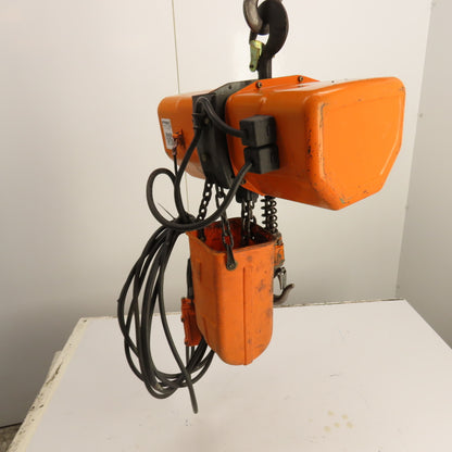 Hitachi 1S 1 Ton Electric Chain Hoist 230/460V 3Ph 10' Lift 18FPM