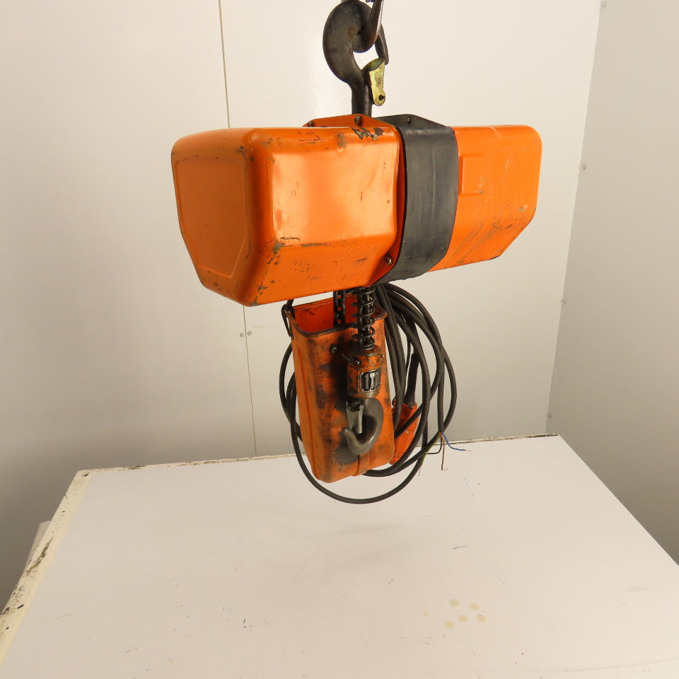 Hitachi 1S 1 Ton Electric Chain Hoist 230/460V 3Ph 10' Lift 18FPM