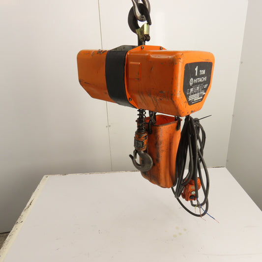 Hitachi 1S 1 Ton Electric Chain Hoist 230/460V 3Ph 10' Lift 18FPM
