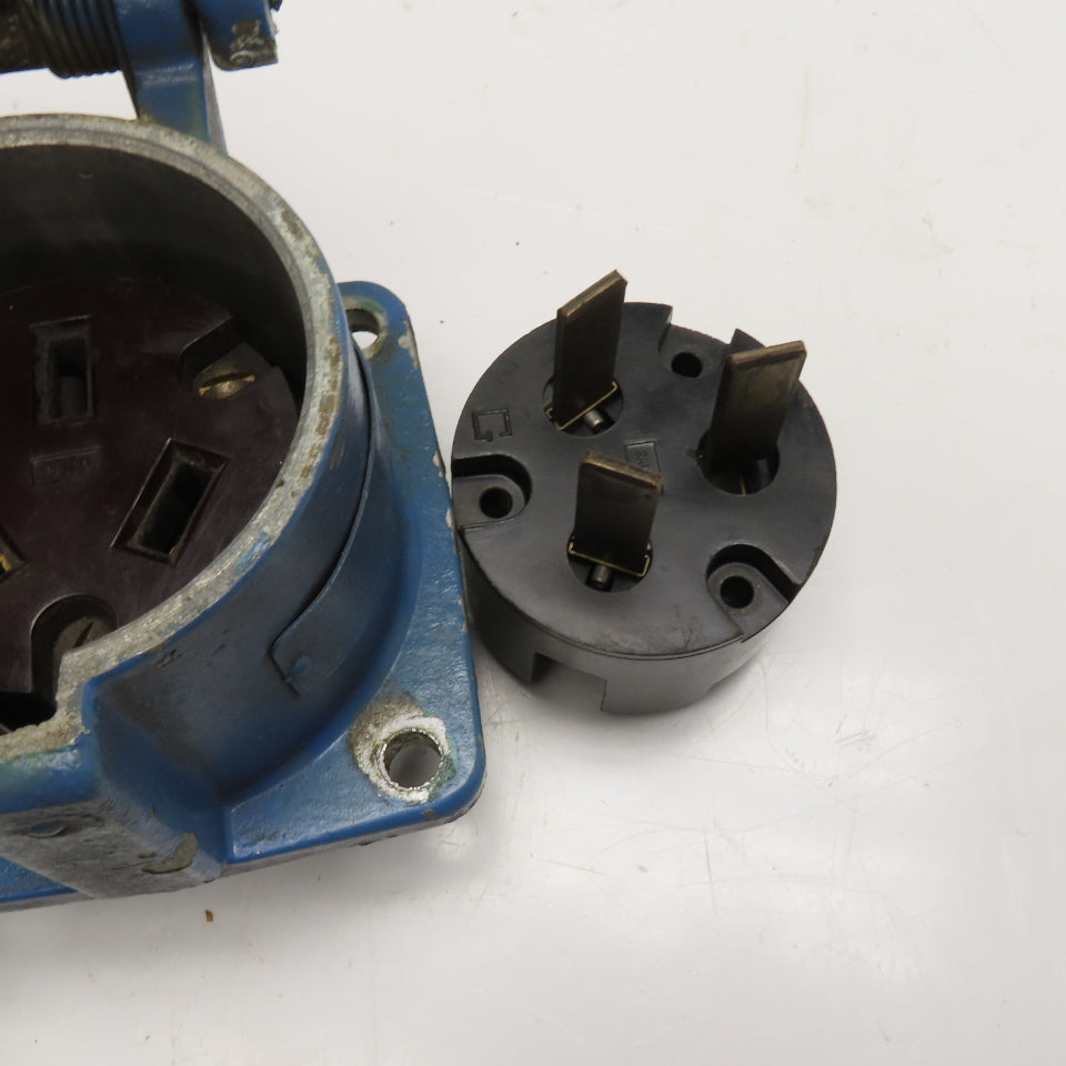 Ralco 322-A 60A 600VAC 250VDC 3-Pole Industrial Receptacle & Plug