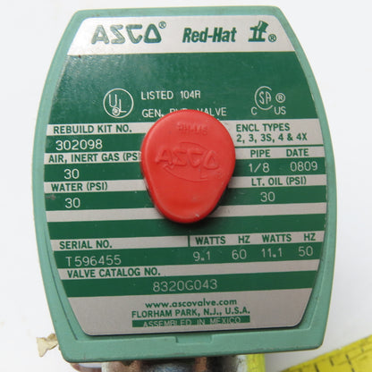 ASCO 8320G043 1/8" 3-Way Solenoid Valve 120/110V 60/50Hz