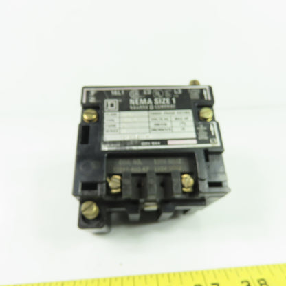 Square D 8736 NEMA Size 1 Magnetic Contactor 3Ph 600V 120V Coil