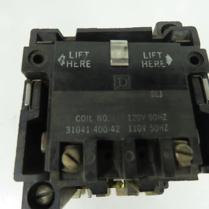 Square D 31041-400-42 Magnetic Contactor 120V 60Hz 110V 50Hz