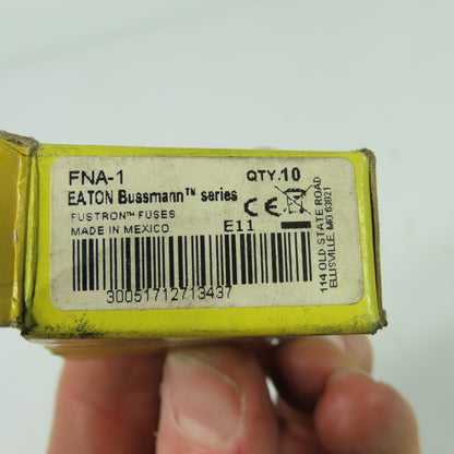 Eaton Bussmann FNA-1 1A 250VAC Time-Delay Pin-Indicating Fuse Lot Of 10