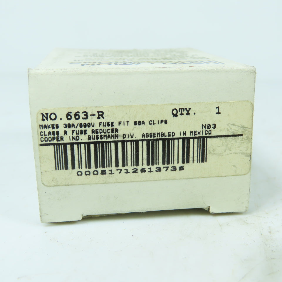 Bussmann 663-R Class R Fuse Reducer 60A to 30A 600V