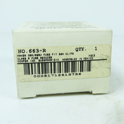 Bussmann 663-R Class R Fuse Reducer 60A to 30A 600V