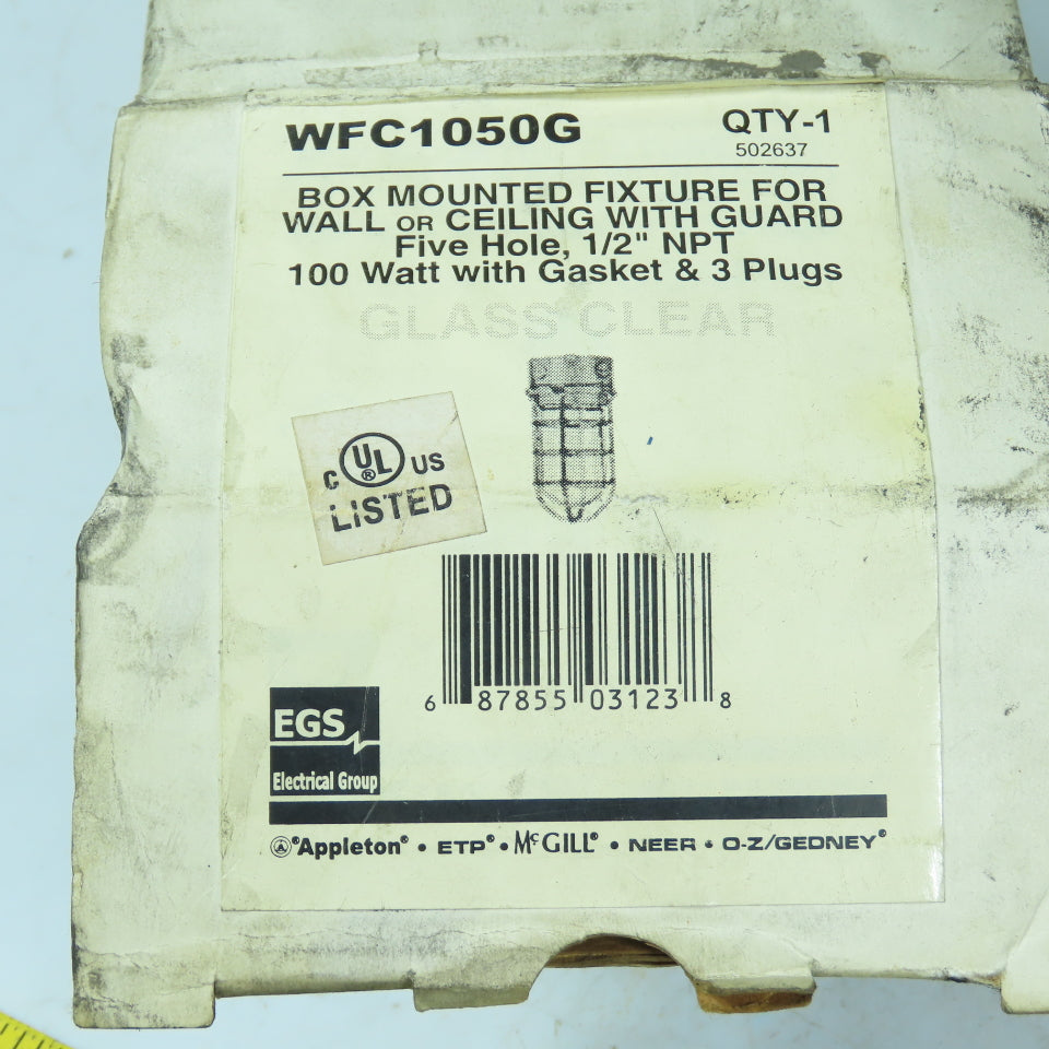 Appleton WFC1050G 100W Vaporproof Wall/Ceiling Light Fixture with Guard