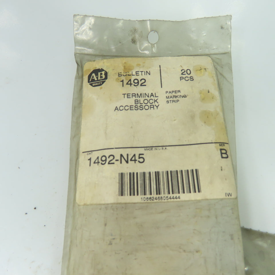 Allen-Bradley 1492-N45 Terminal Block Paper Marking Strip Accessory 20 PCS
